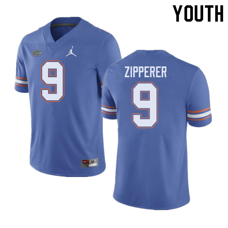 Jordan Brand Youth #9 Keon Zipperer Florida Gators College Football Jerseys Sale-Blue - Click Image to Close